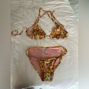 Orange floral bikini